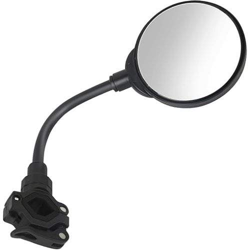 Stroller Mirror, Rear View Mirror with 360° Rotation and Adjustable Design, Black, Compatible with Stroller, Bicycle, Electric Motorcycle
