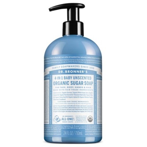 Dr. Bronner's Organic Baby Sugar Soap - Unscented, Size: 24 fl oz