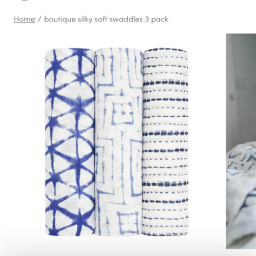 Indigo Shibori Silky Soft Swaddle 3pk | aden + anais