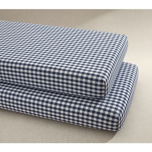 Gingham Organic Cotton Crib Fitted Sheet