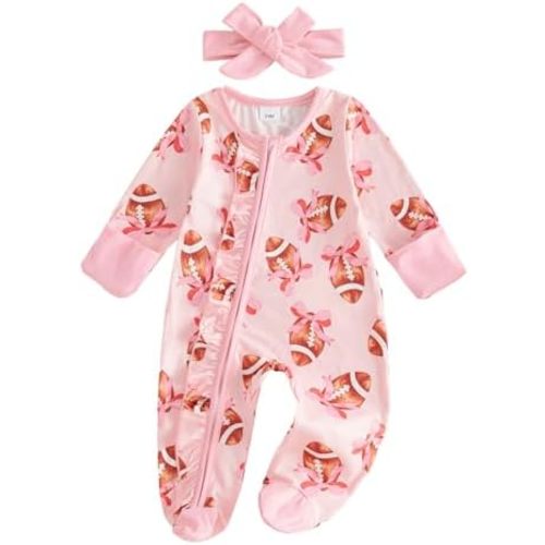 Kuriozud Newborn Baby Girl Boy Footie Romper One Piece Jumpsuit Sleeper Infant Clothes