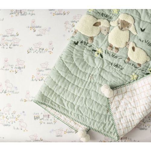 Sage Sheep Organic Baby crib Sheets| Pottery Barn Kids