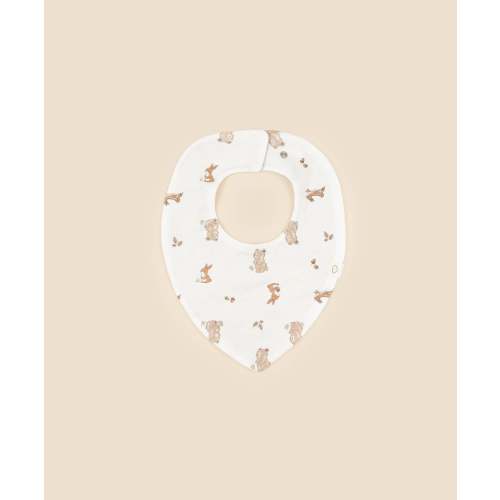 Organic Cotton Triangle Bib - Bear & Bunny