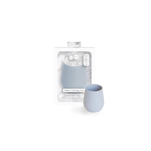 ezpz Tiny Cup (Gray) - 100% Silicone Training Cup for Infants - 4 months + - Designed by a Pediatric Feeding Specialist - Baby-led Weaning Essentials & Baby Gifts