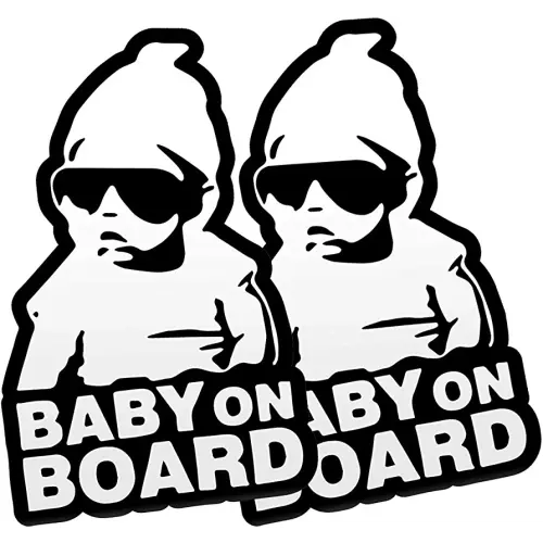 Baby on Board Sticker for Cars (2 PCS) Baby on Board Sign Decal No Need for Suction Cup or Magnets Strong Adhesive/Removable/Reflective/Waterproof