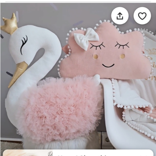 Custom baby pillows set - decorative pillow swan, pillow cloud, crib baby blanket with baby name, Personalized baby gift. Nursery decor