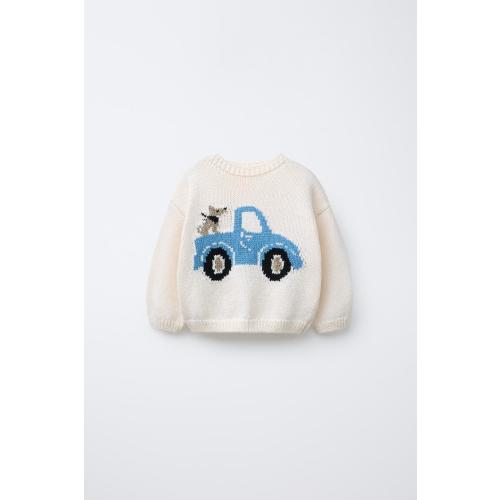 CAR KNIT SWEATER - Ecru | ZARA United States