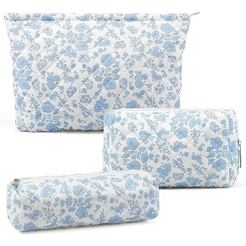 3 Pcs Bag Set for Diaper Bag (Blue Flower)