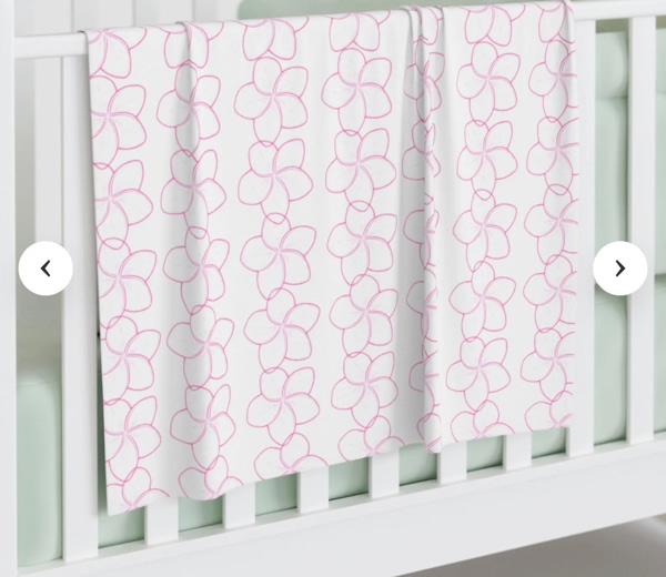 Baby Swaddle Blanket: Hawaiian Flower Lei Print - Soft & Breathable