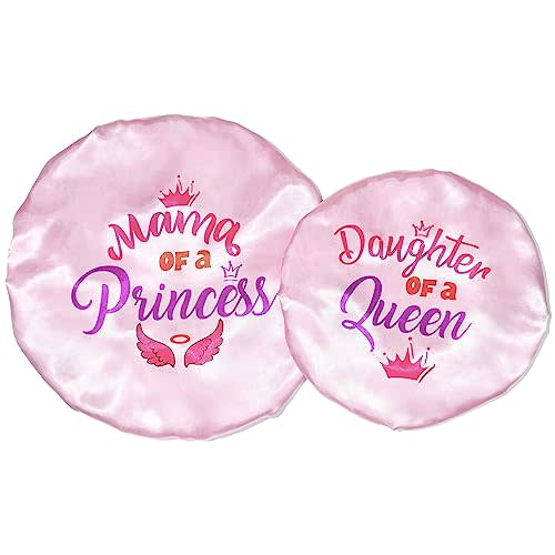 Bonnet Set Baby Mommy Bonnet Sleep Cap Baby Hair Bonnet for Women Girls Kids Toddler Curly Reversible Adjustable Pink Hair Cap ha Double Layer