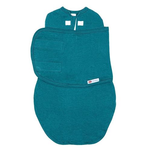 embé 2-Way Starter Baby Swaddle, Newborn Swaddle Sack, Zip, Hook & Loop Baby Wrap, Hip Healthy, Infant, 6-14 lbs, 0-3 Months - Spruce