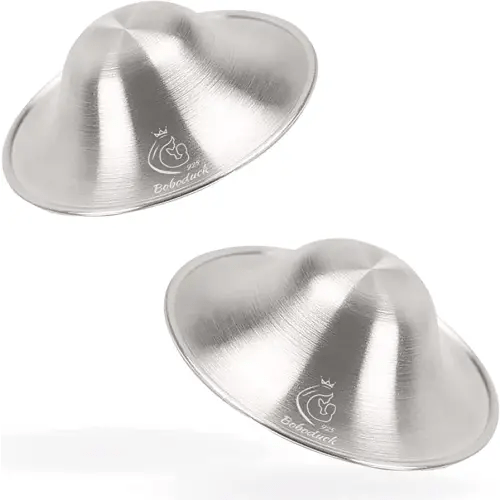 Boboduck Silver Nursing Cups - Silver Nipple Covers Breastfeeding for Protect and Soothe Sore Nipples, Silver Nipple Shields for Nursing Newborn, Nursing Pads Breastfeeding Newborn Essentials