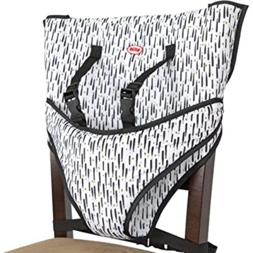 Nuby On The Go Toddler Portable Travel Chair for Babies and Toddlers - 5 Point Safety Adjustable Straps - 6+ Months - Folds into a Storage Bag