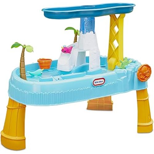 Little Tikes Kids Waterfall Island Water Activity Play Table Set with Accessories, Outdoor, for Boys and Girls Ages 2-5 Years