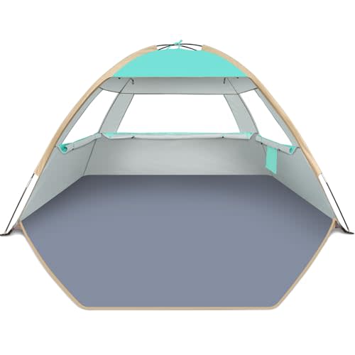 Gorich Beach Tent Sun Shelter for 3/4-5/6-7/8-10 Person with UPF 50+ UV Protection, Lightweight & Easy Setup Beach Shade Canopy, Portable Beach Shade Tent Beach Cabana