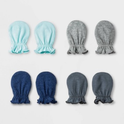 Baby Boys' 4pk Little Peanut Mittens - Cloud Island™ Blue 0-12M