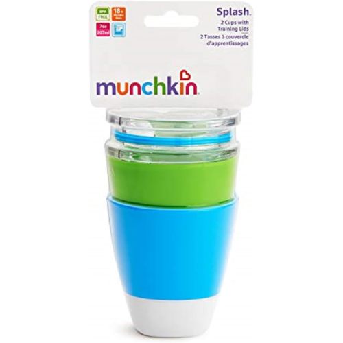 Munchkin Splash Cups & Trainer Lids, 7oz (Green/Blue)