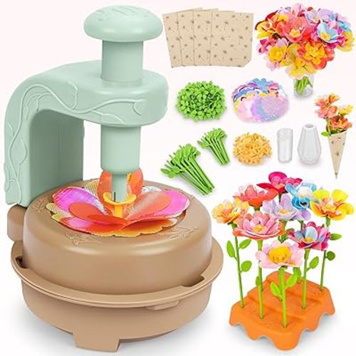 Fabric Flower Bouquets Toys, DIY Craft Kits Toys for Kids - Flowers Market Toy, Build Your Flower Bouquet, Arts & Crafts for 4 5 6 7 8 Year Toddler Girl, Educational Activity Preschool B-Day Gifts