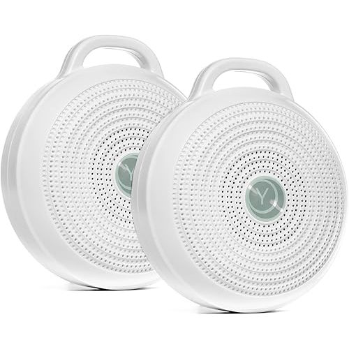 Portable White Noise Machine for Travel 3 Soothing Natural Sounds + Volume Control Sleep Therapy for Adults & Baby 2-Pack