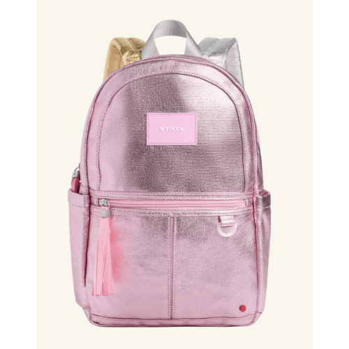 STATE Bags | Kane Mini Backpack Metallic Pink/Silver | Back to School | Travel Backpack