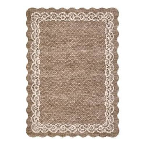 Scalloped Washable Area Rugs Floor Cover,Stain Resistant Easy Cleaning Throw Carpet