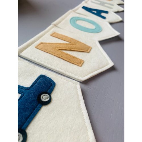 Boys Name Banner - Personalised Bunting - Nursery Decor - Felt Banner - Party Decor - Boys Bunting - Birthday Decor - Birthday Banner - Felt