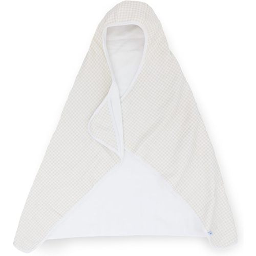 Little Unicorn Cotton Muslin & Terry Hooded Towel, Larger Size 1-6 Years (Tan Gingham)