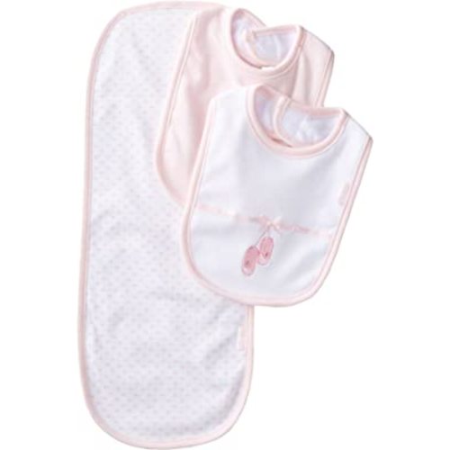 Little Me Baby Boys and Girls 100% Cotton 3-Piece Bib and Burp Sets, 2 Bibs and 1 Burp Cloth