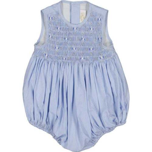 Rose Sleeveless Smocked Bubble, Blue