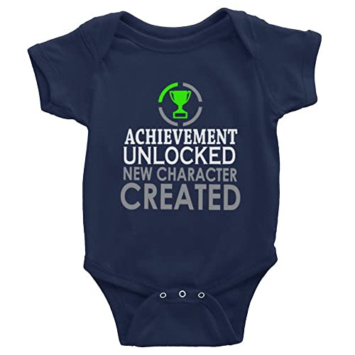 Achievement Unlocked New Character Created Baby Cartoon Long Sleeve Bodysuit Rompers