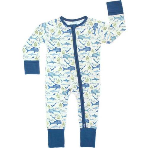Shark Friends Bamboo Convertible Baby Pajamas Blue/Multi - Emerson and Friends | Maisonette