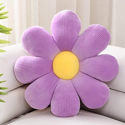 Sioloc Flower Shaped Throw Pillow, Lavender, 23.6" (1 Count)