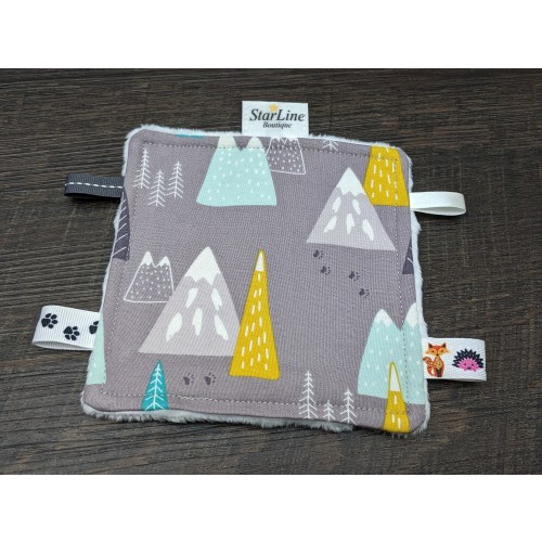 Mountain Crinkle Square, Baby Stocking Stuffer, Baby Sensory Toy, Mountain Baby Shower, Mountain Nursery Gift, Crinkle Sensory Square Baby
