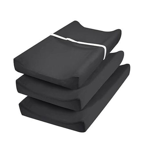 david's Kids 3 Pack Changing Pad Cover Set, Ultra Soft Breathable Cozy Microfiber Diaper Change Table Sheets for Baby Girls, Fit Most Changing Pads, Black
