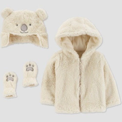 Carter's Just One You® Baby Cream Bear Jacket Set - Brown 6-9M