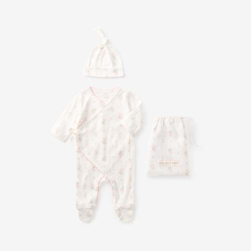 Folklore Floral Organic Cotton Pointelle Layette 2PC Set – Elegant Baby
