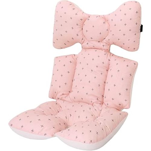 Baby Stroller Cushion, Universal Baby Seat Pad Liner for Stroller Reversible Soft and Breathable 3D Air Mesh Cotton Baby Stroller Seat Liner (Pink)