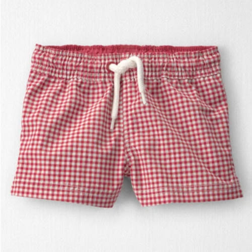 Baby Boy Recycled Swim Trunks in Red Gingham - Little Planet | Carter's