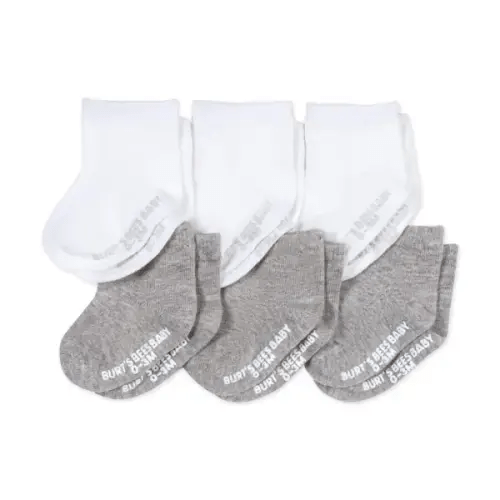 Solid Organic Cotton Baby Crew Socks 6 Pack | Burt's Bees Baby