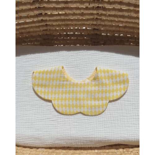 Organic Muslin 7-Layer Dribble Bib - Sunny Lattice
