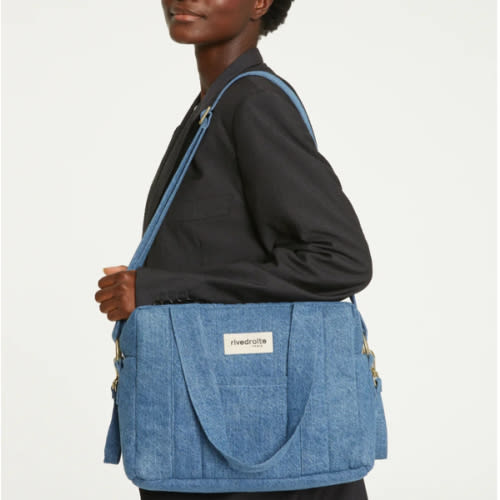 Darcy the anti diaper bag - Upcycled Stonewashed Denim