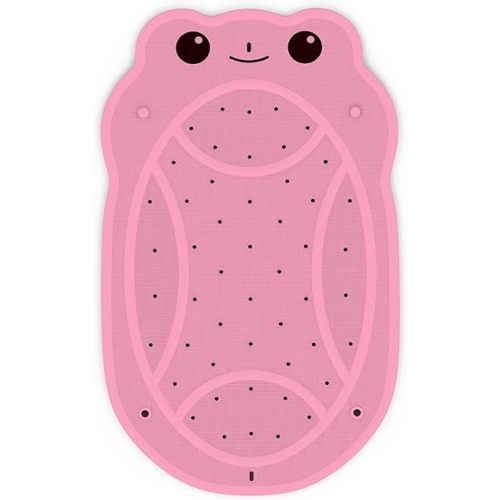 Bathtub Mat Non Slip, Shower Mat for Kids with Natural Rubber no Plastic Smells, Baby Bath Mat for Tub Non Slip with Strong Suction Cups, 30"x18", PVC-Free, Safe Comfortable Fun for Kids, Pink