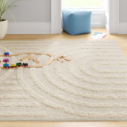Bartletto Beige Shag Area Rug