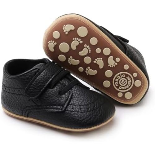 RVROVIC Baby Boys Girls Anti-Slip Sneakers Soft Ankle Boots Toddler First Walkers Newborn Crib Shoes