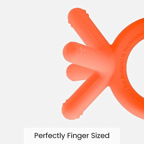 Comotomo Silicone Baby Teether, Orange (Pack of 2)