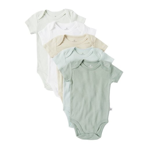 Honest Baby Clothing Baby Boys Newborn-12 Months Short Sleeve Organic Cotton Bodysuit 5-Pack