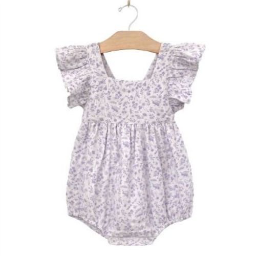 Girl Kids Floral Muslin Romper - City Mouse 3m