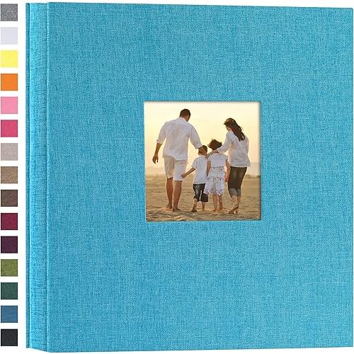 potricher Linen Hardcover Photo Album 4x6 1000 Photos Large Capacity for Family Wedding Anniversary Baby Vacation (Blue, 1000 Pockets)