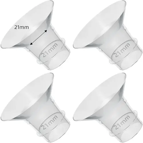 Flange Inserts 21mm Compatible with Medela/Spectra/TSRETE/Elvie/Momcozy/Bellababy Breast Pump 24mm Shields/Flanges, Reduce 24mm Nipple Tunnel Down to 21 mm, 4PCS