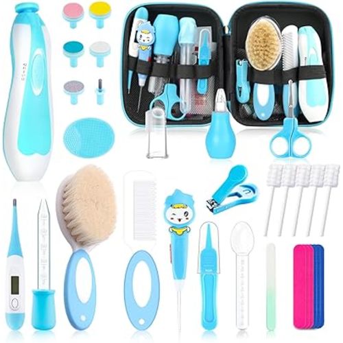 Baby Healthcare and Grooming Kit for Newborn Kids, 38PCS Upgraded Safety Baby Care Kit, Newborn Nursery Health Care Set, Baby Electric Nail Filer Kit, Infant Baby Care Products